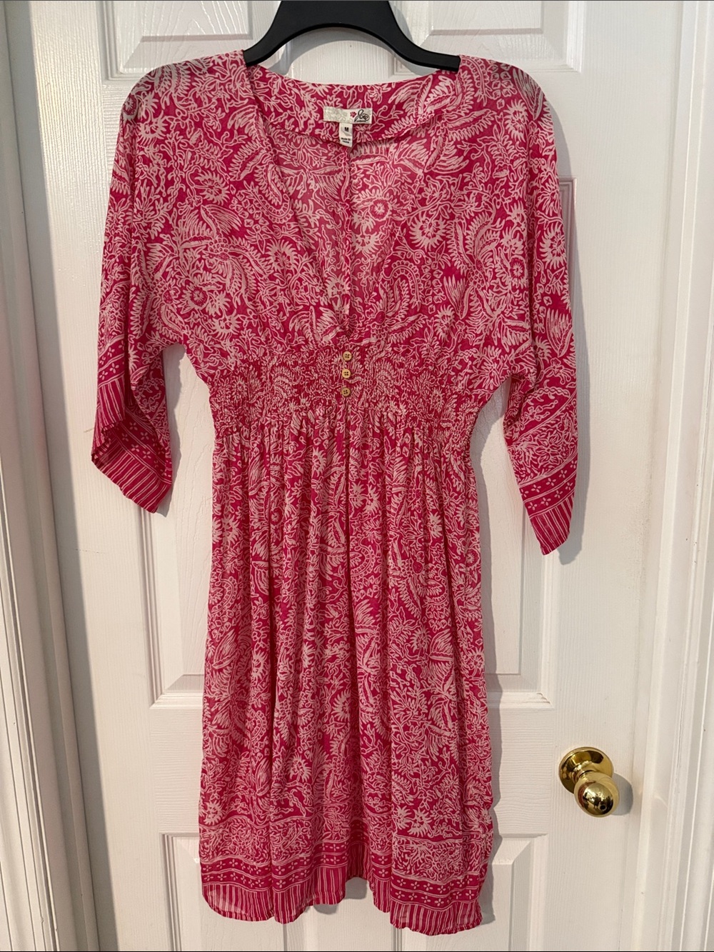 Joie Pink and White Paisley dress/ blouse